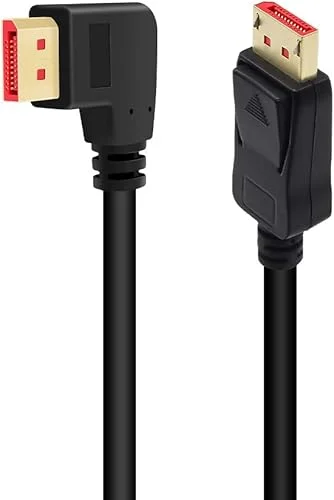 BolAAzuL 90 Degree Displayport 1.4 Adapter Cable, Right Angle Display Port Cable Right Angled 8K/60Hz, 4K/144Hz 6ft/1.8m Male/Male High Speed for SSUPD Meshlicious/Vertical Mounted GPU