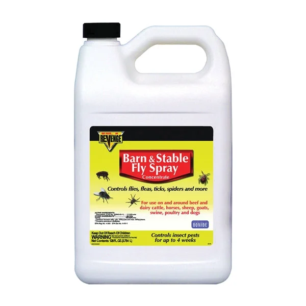 Bonide 46179 Barn and Stable Fly Spray, Liquid, Brown/Yellow, Mild Solvent, 4 gal
