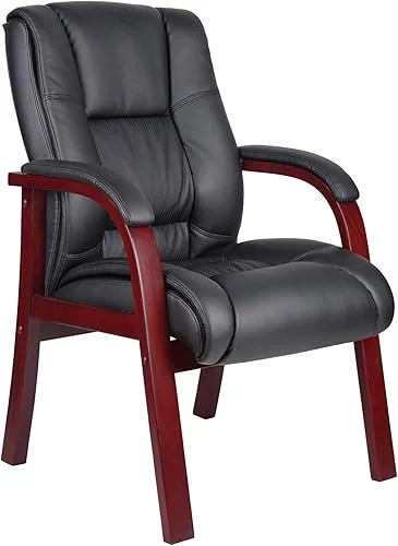 Boss Office Products Mid Back Wood Finished Guest Chair