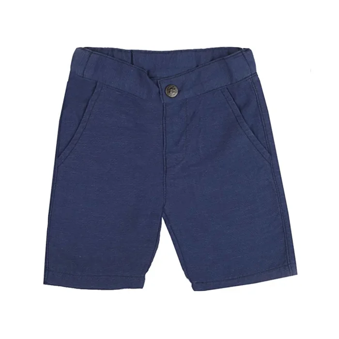 Boys Navy Linen Shorts