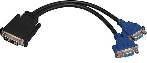 BQLZR DVI-Male DVI-I to VGA Female Monitor Video Splitter Adapter Cable for Duplicating Images,Only Divider Line Can be Used at a Time