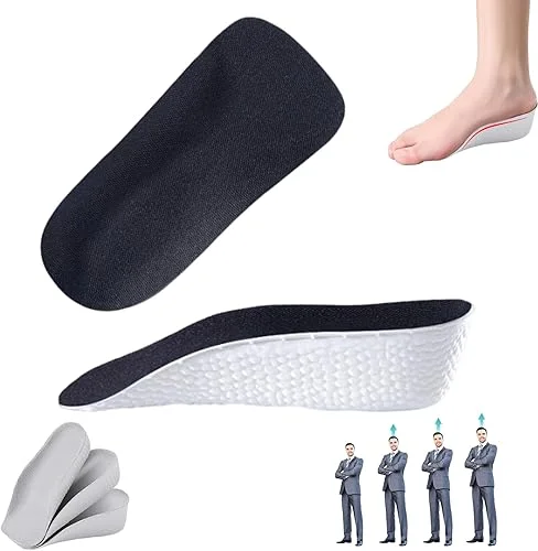 Brandone Insoles – Orthopedic High Pads 1.0 – Height Increase Insoles – Arch Support Insoles for Plantar Fasciitis, Flat Feet, Over-Pronation, Achilles Tendonitis, Foot Pain Relief (Black, 1.4Inch)