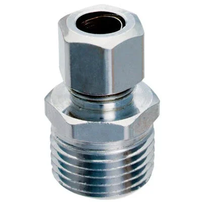 Brass Compression Straight Connector, Lead Free, 1/2 Mpt X 3/8 In. Od