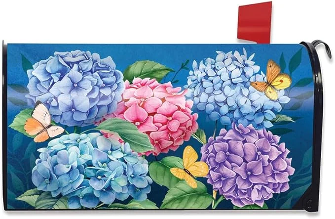 Briarwood Lane Colorful Hydrangeas Spring Mailbox Cover – Standard Size