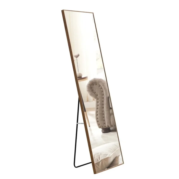 Brown solid wood frame full-length mirror 1 for direct mail to the United States
