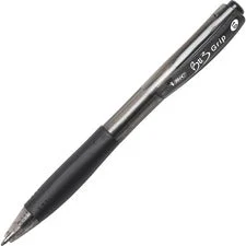Bu3 Ballpoint Pen, Retractable, Bold 1 Mm, Black Ink, Black Barrel, Dozen