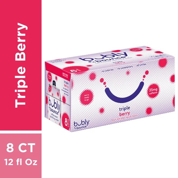 bubly Caffeinated Sparkling Water Triple Berry