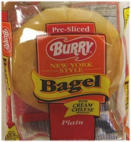 Burry Foodservice Thaw and Sell Sliced Plain Bagel, 4.67 Ounce — 24 per case.