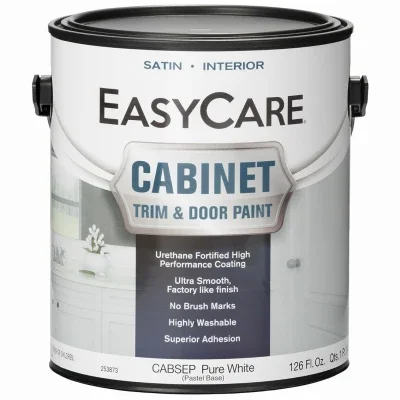 Cabinet Door & Trim Paint, Satin White/pastel Base, Acrylic Polyurethane, 1 Gallon