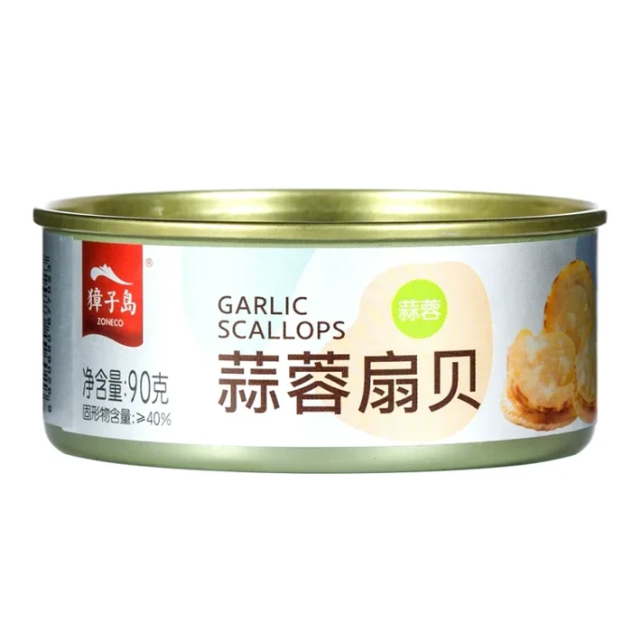 Canned garlic scallops cooked food ready to eat 90g*1 can