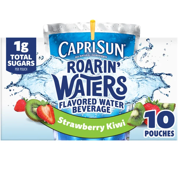 Capri Sun Strawberry Kiwi Surf Naturally Flavored Kids Water Beverage Drink Pouches