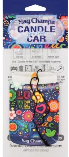 CAR Smoke Odor Exterminator Candle for the Car, Air Freshener Nag Champa (Pack of 12)