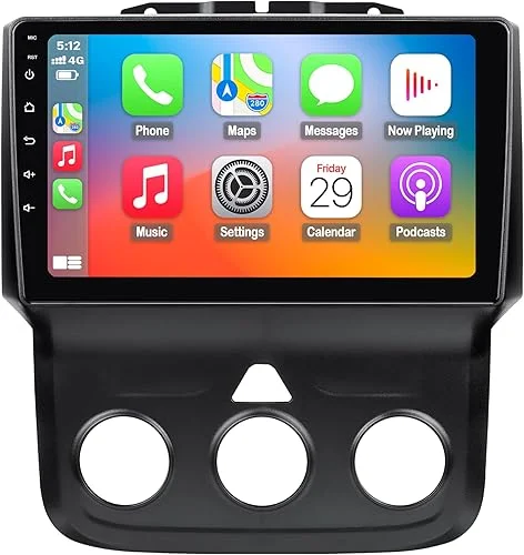 Car Stereo for Dodge RAM 1500 2500 3500 2013 2014 2015 2016 2017 2018 with Wireless CarPlay and Android Auto,9'' Android 13 Touch Screen Radio Replacement,2G Ram 32G ROM(Only fit Manual AC)