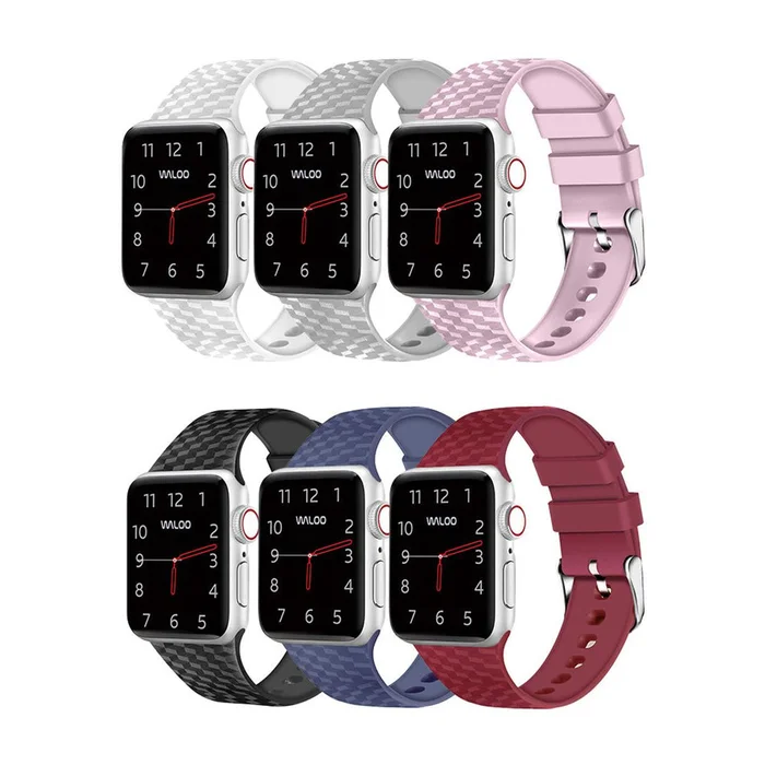 Carbon Fiber Silicone Band for Apple Watch Series 1-9