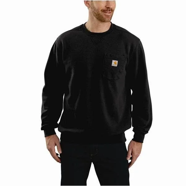Carhartt Men’s Crewneck Pocket Sweatshirt – Xxl Regular – Black