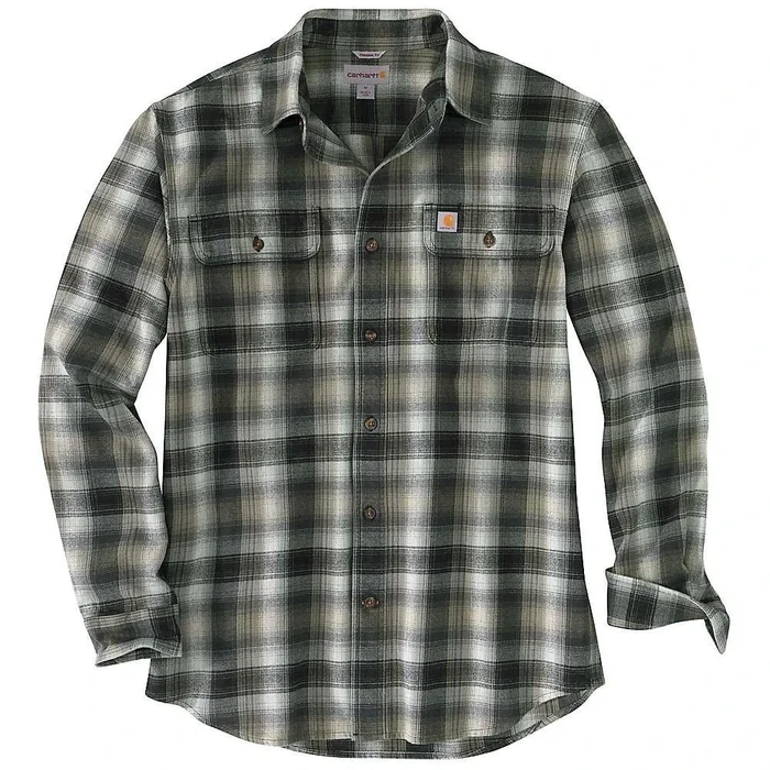 Carhartt Men’s Hubbard Flannel Ls Shirt – Xxl Regular – Black