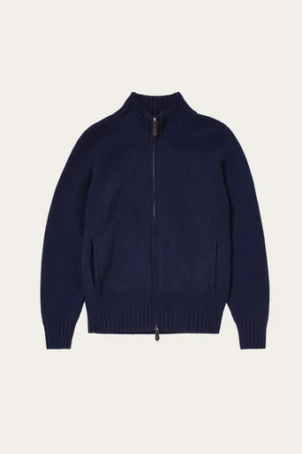 Cashmere Knitted Jacket – Navy