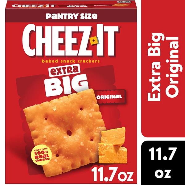 Cheez-It Cheese Crackers Extra Big, Baked Snack Crackers, 11.7 oz