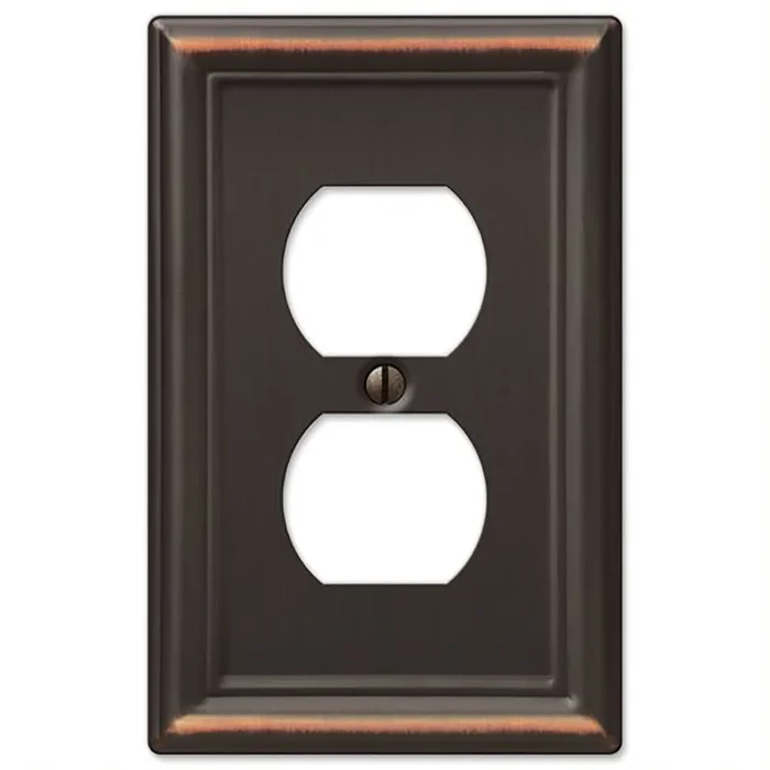 Chelsea 149ddb Receptacle Wallplate, 2 -gang, Steel, Bronze
