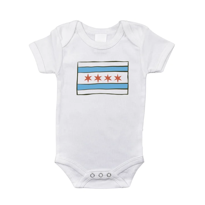 Chicago Flag Baby Onesie by Little Hometown