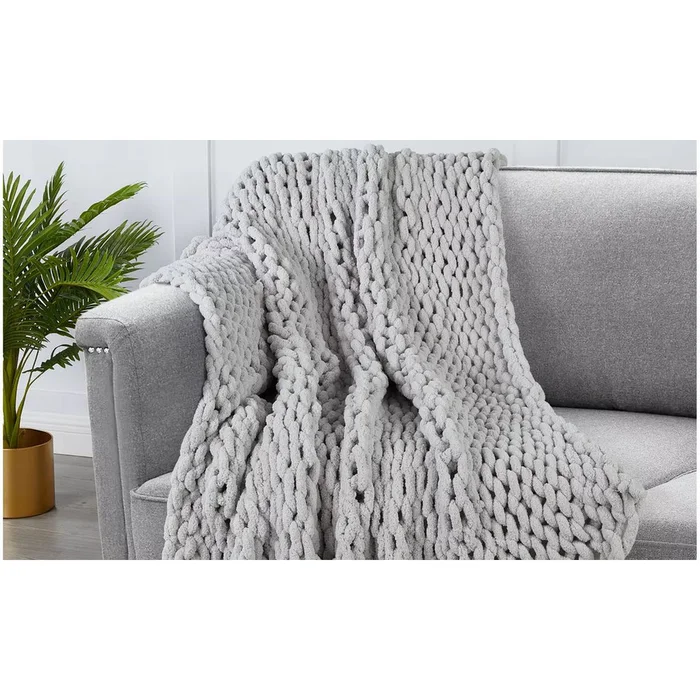 Chunky Chenille Plush Throw by Kathy Ireland, 50″ x 60″