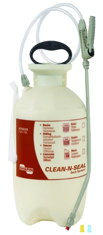 Clean And Seal Deck Sprayer, 2 Gallon Capacity, Handheld Pressure Sprayer For Deck Cleaning And Sealing