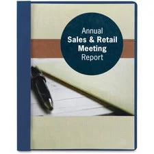 Clear Front Report Cover, Double-prong Fastener, 0.5″ Capacity, 8.5 X 11, Clear/dark Blue, 25/box