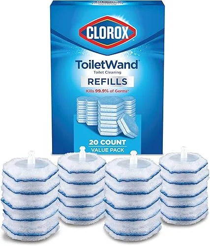 CLOROX ToiletWand Toilet Cleaning Refills, Disinfecting Scrubbing Pads, 20 Count (Pack May Vary)