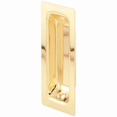 Closet Door Pull Handle, Brass Plated, Oblong, 2-pk.