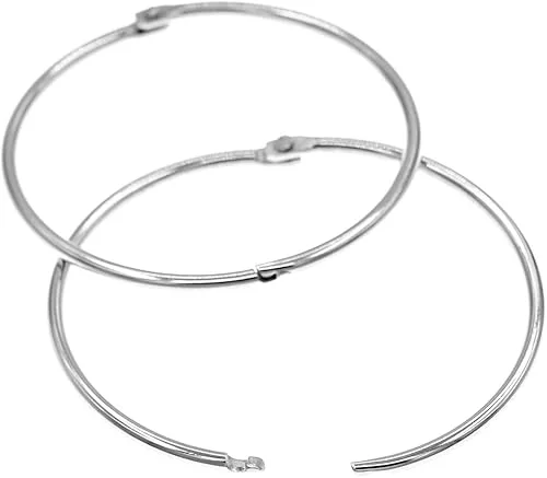 Coideal 3 Inch Extra Large Metal Book Rings – Loose Leaf Binder Rings, Easy to Open and Close, 20 Pack Jumbo Silver Circular Shower Curtain Ring Loops for Drape, Bathroom, Home Decor (76 mm)