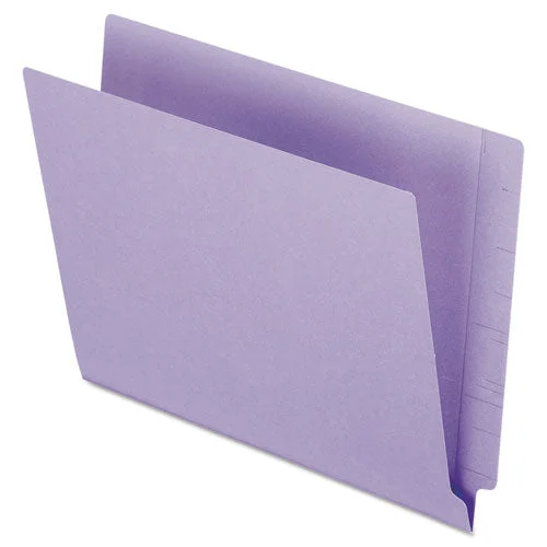 Colored End Tab Folders With Reinforced Double-ply Straight Cut Tabs, Letter Size, 0.75″ Expansion, Purple, 100/box