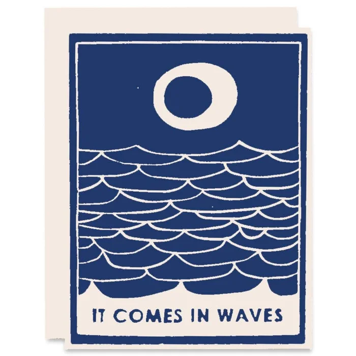 Comes In Waves Sympathy Card – Navy