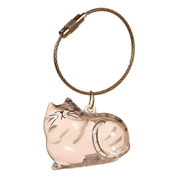 Commemorative Puppy Transparent Hair Storage Box Animal Hair Ball Capsule Pendant Silver Gradient Cat 4.5cm * 1 Set