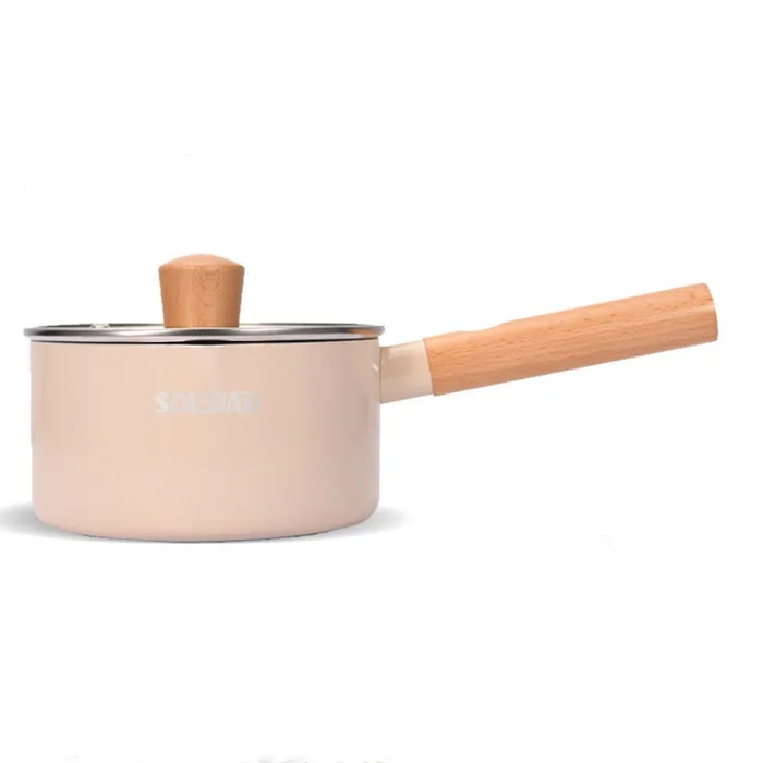 Complementary pot non-stick cooking milk pot cooking bubble pot pink + cover