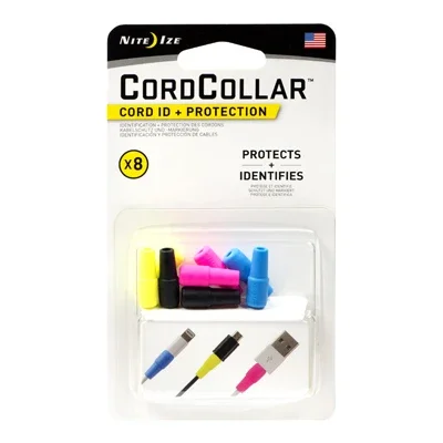 Cordcollar Cord Id + Protection, Assorted, 8-pk.