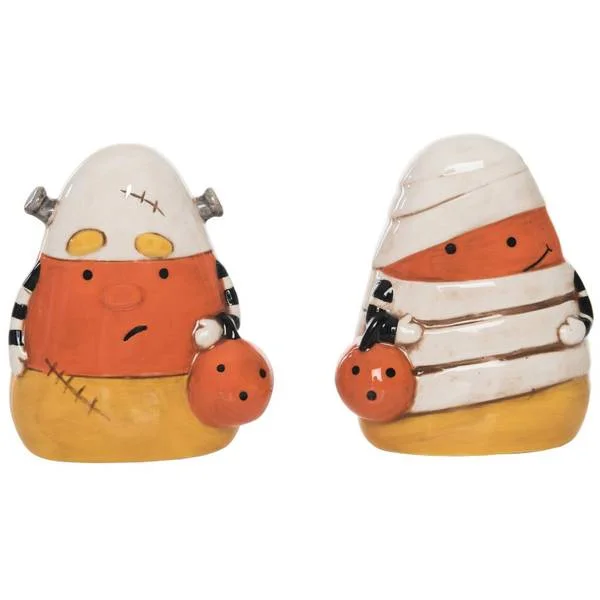 Costumed Candy Corn Salt and Pepper Shakers