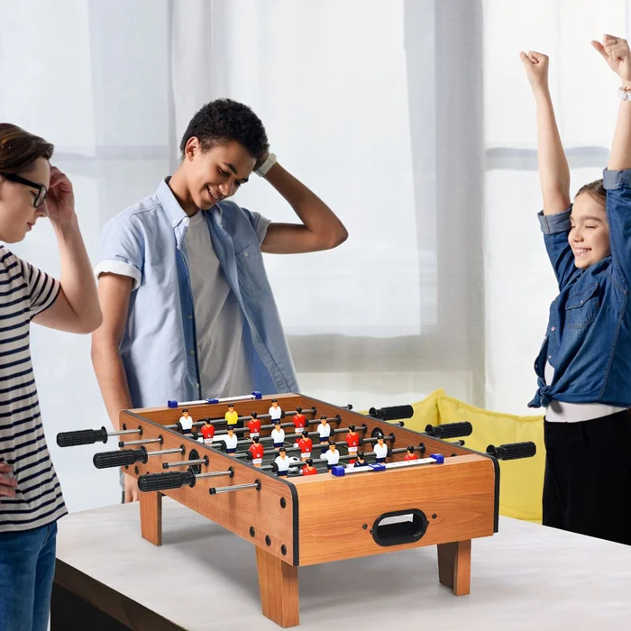 Costway Mini Foosball Table 27″ Soccer Game Table with 2 Football