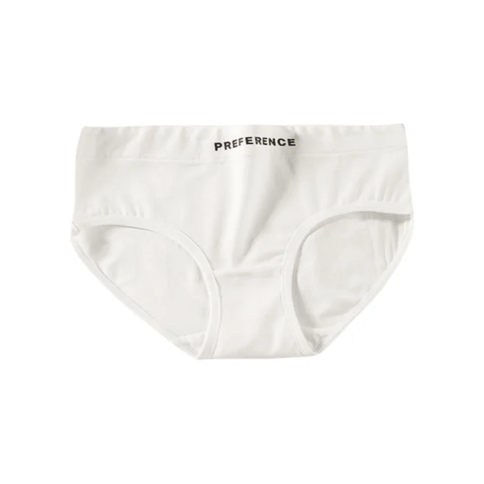 Cotton Breathable Traceless Mid Waist Antibacterial Underwear White M Size 3 Pcs