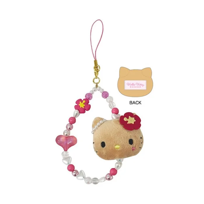 Cute Face Series Lanyard Jewelry Black Leather [Hello Kitty]