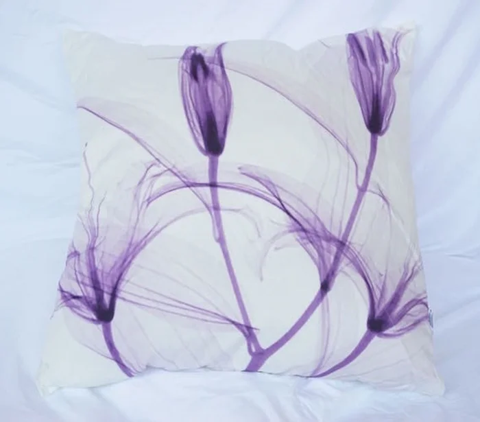 Dancing Petals – Daybreak Purple – Cotton Throw Pillow