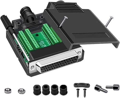 DB44 Solderless Male RS232 Serial Adapters, HDB44 Male D-SUB to 44Pin 3Row Terminal Block Breakout Board for CNC Computers Mechanical Equipment