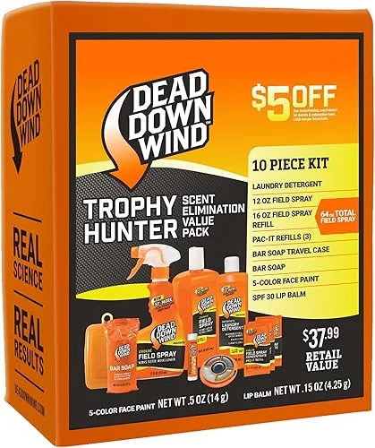 DEAD DOWN WIND Trophy Hunter Scent Eliminator, 10 Piece Kit