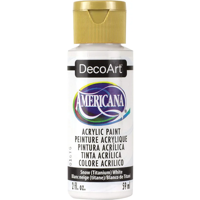 DecoArt Americana Acrylic – Snow Titanium White – 2oz