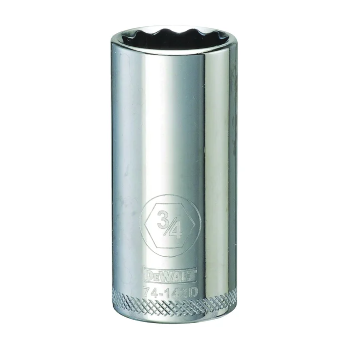 DeWALT DWMT74142OSP Drive Socket, 3/4 in Socket, 3/8 in Drive, 12-Point, Vanadium Steel, Polished Chrome