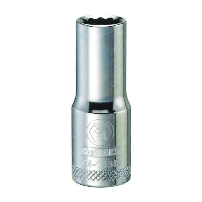 DeWALT DWMT74143OSP Drive Socket, 3/8 in Socket, 3/8 in Drive, 12-Point, Vanadium Steel, Polished Chrome