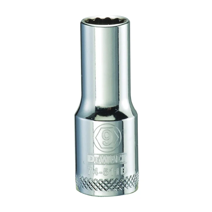 DeWALT DWMT74511OSP Drive Socket, 9 mm Socket, 3/8 in Drive, 12-Point, Vanadium Steel, Polished Chrome