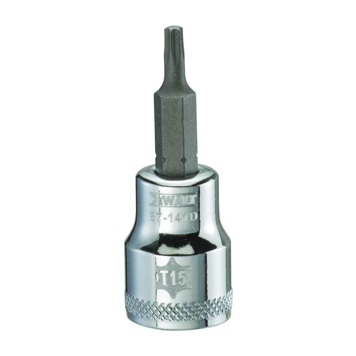 DeWALT DWMT87141OSP Torx Bit Socket, T15 Tip, 3/8 in Drive, Polished Chrome Vanadium