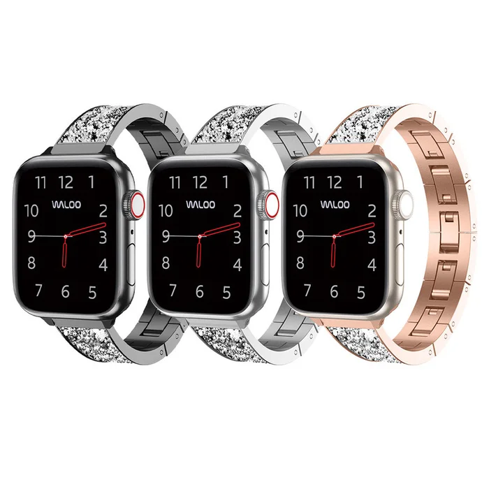 Diamond-Studded Bracelet Bands for All Apple Watch Models