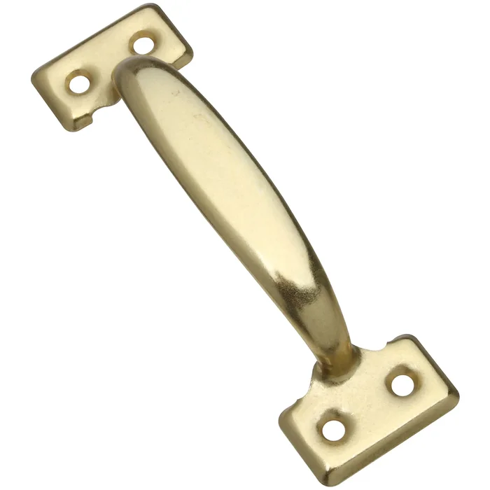 Door Pull Handle With Screws, Dull Brass Finish, 5 And 3 Quarter Inches Length