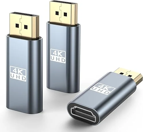 Elebase 4K DisplayPort to HDMI Adapter 3 Pack,Display Port Male to HDMI Female Adapter,Uni-Directional 4K@30Hz 2K@60Hz UHD DP PC to HDMI Viedo Convert for Monitor,Desktop,Dell,HDTV,Laptop,TV Projector